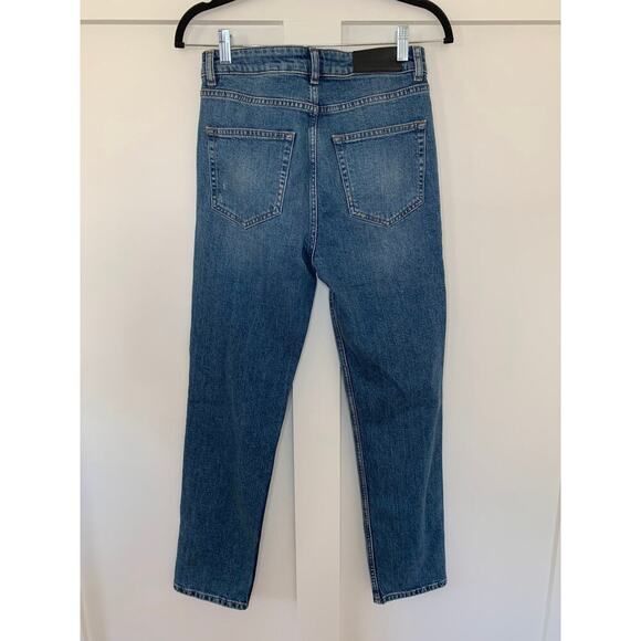 The Kooples Jeans in Blue Denim Size 27 Button Fly Skinny Leg Whiskered Pockets - Picture 2 of 8